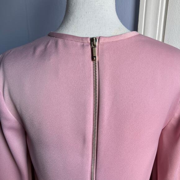 Ted Baker Joele Dress Shift Long Sleeve Rhinestone Cuff Pink Size 1 US Size 4 - Picture 9 of 12